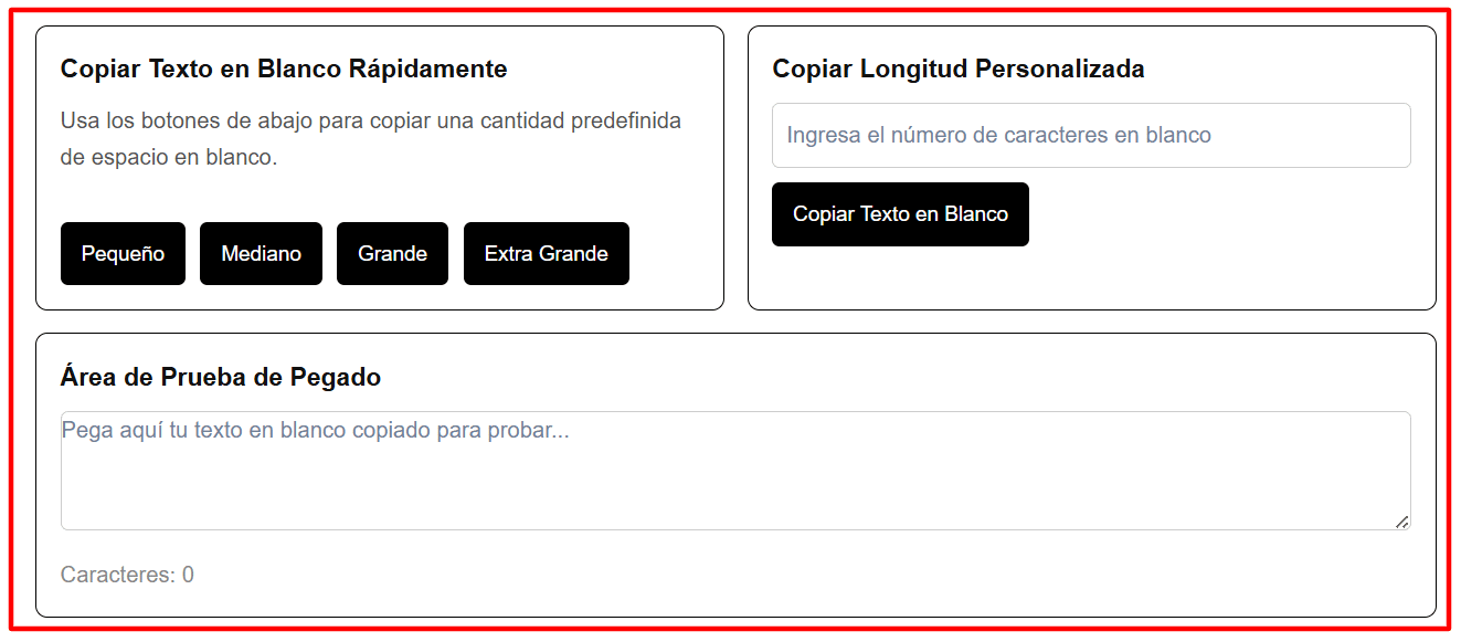 Copiar y pegar espacio en blanco para WhatsApp o Instagram