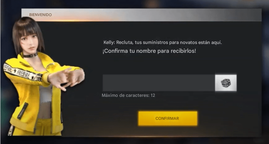 Nombre del espacio invisible pegado en Freefire
